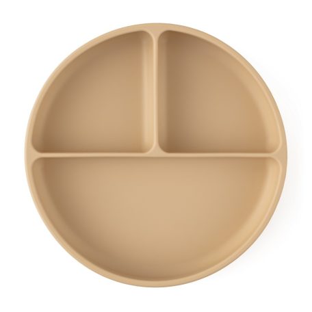 P&M Szilikon osztott tányér, kerek Take&Match Desert Sand 6m+