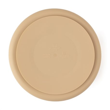 P&M Szilikon osztott tányér, kerek Take&Match Desert Sand 6m+