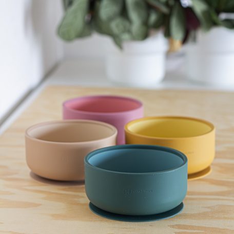 P&M Kétszínű szilikon tál Take&Match Intense Ochre 6m+ 