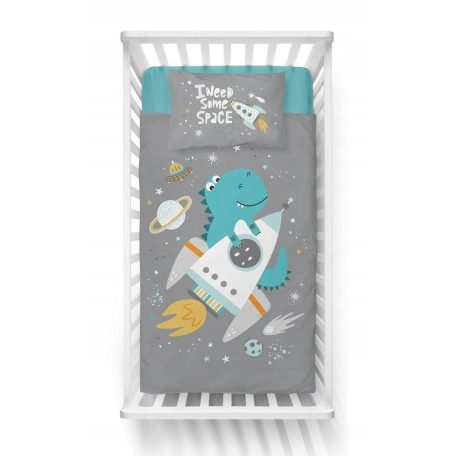 Pamut ágynemű huzat 90*120 cm - Dinó űrkaland