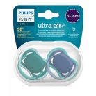 Philips AVENT SCF085/31 Ultra air játszócumi 6-18hó zöld/kék fiús, 2 db