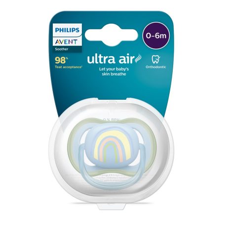 Philips AVENT SCF086/03 Ultra air Játszócumi 0-6hó szivárvány, 1db