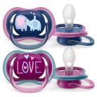 Philips AVENT SCF349/22 Ultra air játszócumi 18hó + lányos mintás, 2 db