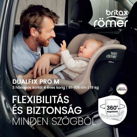 Britax Römer Dualfix Pro M Style 360°-ban forgatható autósülés 61-105 cm - Sage Green