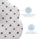Zopa párna babáknak laposfejűség elleni memóriahabos ergonomikus - Felhő alakú Pink stars