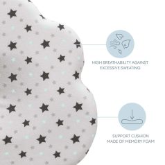   Zopa párna babáknak laposfejűség elleni memóriahabos ergonomikus - Felhő alakú Mint stars