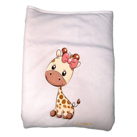Babastar Pamut bélelt babatakaró 70x90cm - Zsiráf It's a girl! fehér 