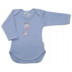   Babastar hosszú ujjú pamut body (68) Zsiráf It's a boy!  kék