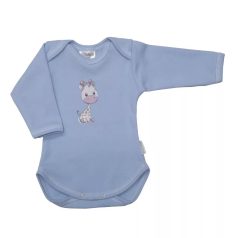   Babastar hosszú ujjú pamut body (80) Zsiráf It's a boy!  kék