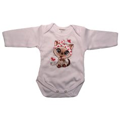 Babastar hosszú ujjú pamut body (50) Cica pillangóval 