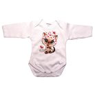 Babastar hosszú ujjú pamut body (56) Cica pillangóval 