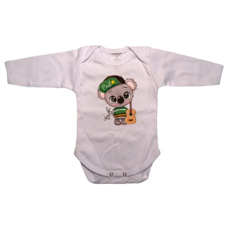 Babastar hosszú ujjú pamut body (56) Koala gitárral 