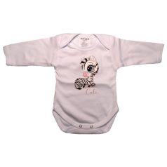 Babastar hosszú ujjú pamut body (56) Zebra 