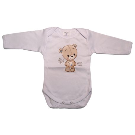 Babastar hosszú ujjú pamut body (56) Maci és pillangó 