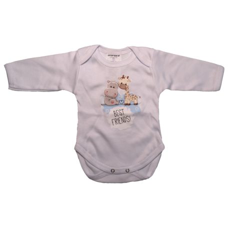 Babastar hosszú ujjú pamut body (50) Best friend's ! kék