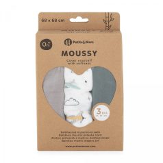   Bambusz muszlin 3db-os pelenka 68 x 68 cm - Moussy Grey Planes