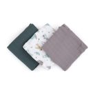 Bambusz muszlin 3db-os pelenka 68 x 68 cm - Moussy Grey Planes