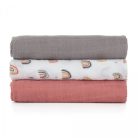 Bambusz muszlin 3db-os pelenka 68 x 68 cm - Moussy Rose Rainbows