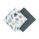 P&M Bambusz muszlin 2db-os kifogó szett 120×120 cm - Misty Green Leaves