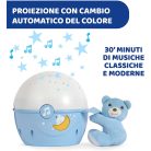 Chicco NEXT2 STARS babaágyra rögzíthető projektor plüss macival - kék