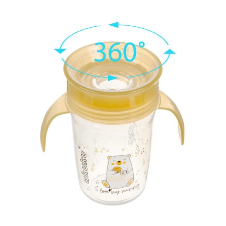 Akuku Non-Spill Cup 9+ varázslatos pohár 240ml - sárga 
