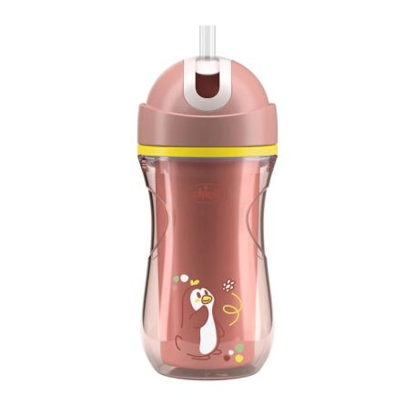 Chicco Sport Cup duplafalú, szívószálas itatókulacs 14m+ pingvin