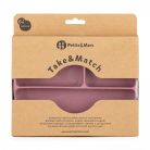 P&M Szilikon osztott tányér, ovális Take&Match Dusty Rose 6m+