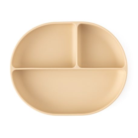 P&M Szilikon osztott tányér, ovális Take&Match Desert Sand 6m+