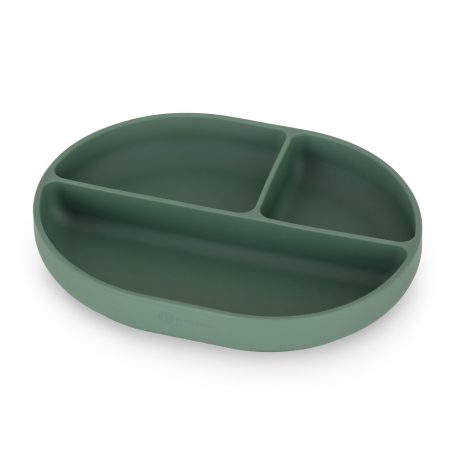 P&M Szilikon osztott tányér, ovális Take&Match Misty Green 6m+