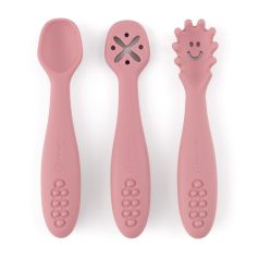   P&M Szilikon gyakorló kanál szett 3 db Take&Match Dusty Rose 6m+