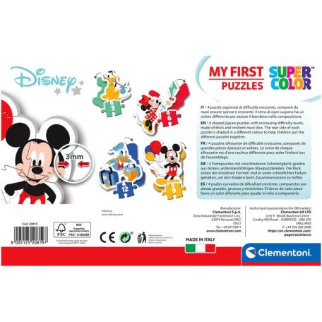 Clementoni Mickey egér 4 az 1-ben Supercolor formapuzzle