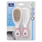 Lorelli Fésű és hajkefe természetes sörtékkel - blush pink 