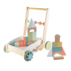 Zopa Fa játék járássegítő kiskocsi játékkockákkal