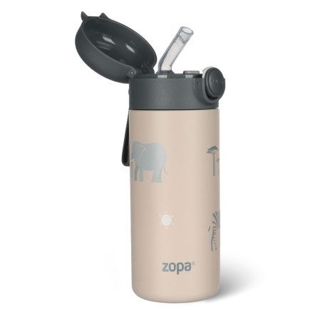 Zopa 350 ml-es termosz szívószállal és szilikon fogantyúval - Safari