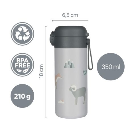 Zopa 350 ml-es termosz szívószállal és szilikon fogantyúval - Safari