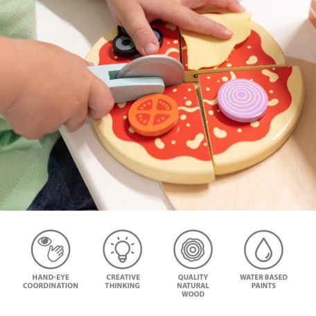 Zopa fa játék pizza dobozban