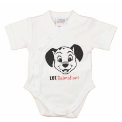   Rövid ujjú elöl patentos kisfiú body 101 kiskutya mintával  (50) - fehér