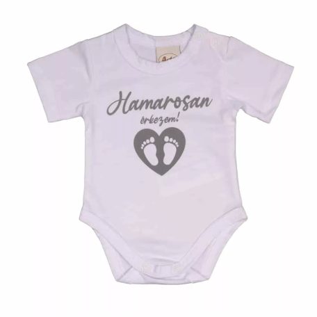 Rövid ujjú baba body - Hamarosan érkezem (56)