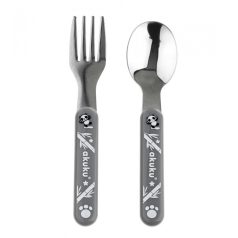 Akuku bébievőeszköz fém 9+ szürke panda 