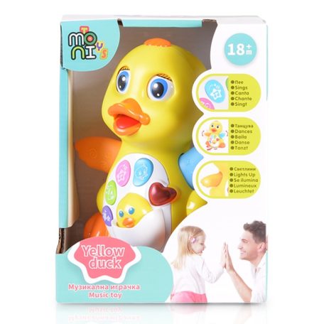 Moni Toys Zenélő táncoló kacsa sárga 18 hó+ 