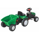 Pilsan Traktor pedálos utánfutóval - Zöld 