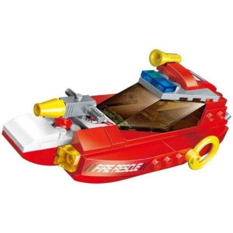 QMAN® 1410 készségfejlesztő építőjáték 643 db építőkocka 8 az 1-ben - A tűzoltó lovag