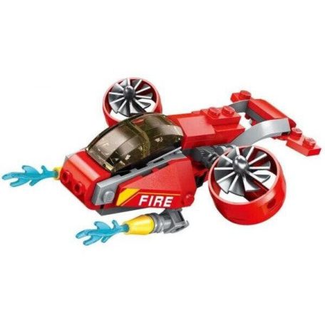 QMAN® 1410 készségfejlesztő építőjáték 643 db építőkocka 8 az 1-ben - A tűzoltó lovag