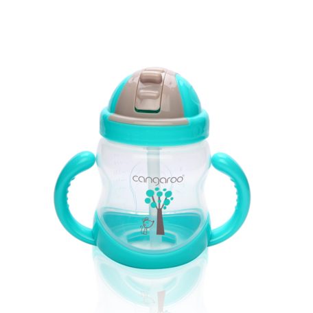 Cangaroo Boo szívószálas pohár 280 ml 6hó+  kék