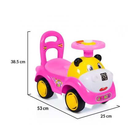 Moni SUPER CAR zenélős bébitaxi pink 18 hó+ 
