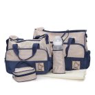Moni Stella pelenkázó táska 5dbos szett - kék/bézs