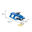 Moni Bullet műanyag szánkó, kormánykerékkel, húzható - Kék