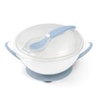 BabyOno tapadós fedeles tányér kanállal - kék