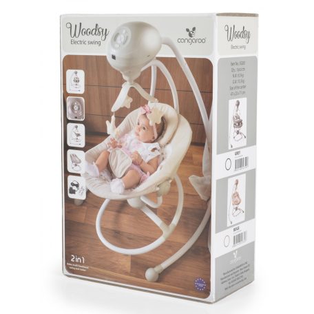 Cangaroo Woodsy 2in1 elektromos hinta és etetőszék - szürke