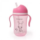 Cangaroo Cup Bunny szívószálas pohár 300 ml 6hó+ rózsaszín